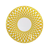 Elegant Bone China Dinnerware Set in Diamond Pattern – Sunshine Yellow