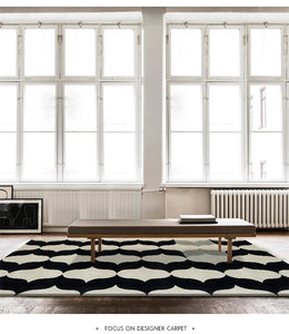 French Retro Art Deco Minimalist Plush Area Rug
