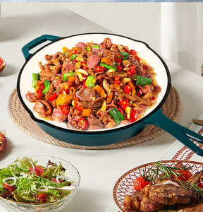 7-Piece High-Grade Cast Iron Non-Stick Cookware Set – French Retro Elegance
