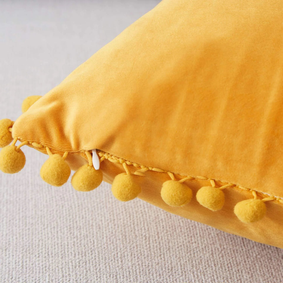 Velvet Cushioncover pillowslip with Ball Soft Decorative Cushion Home Decor for Sofa Set