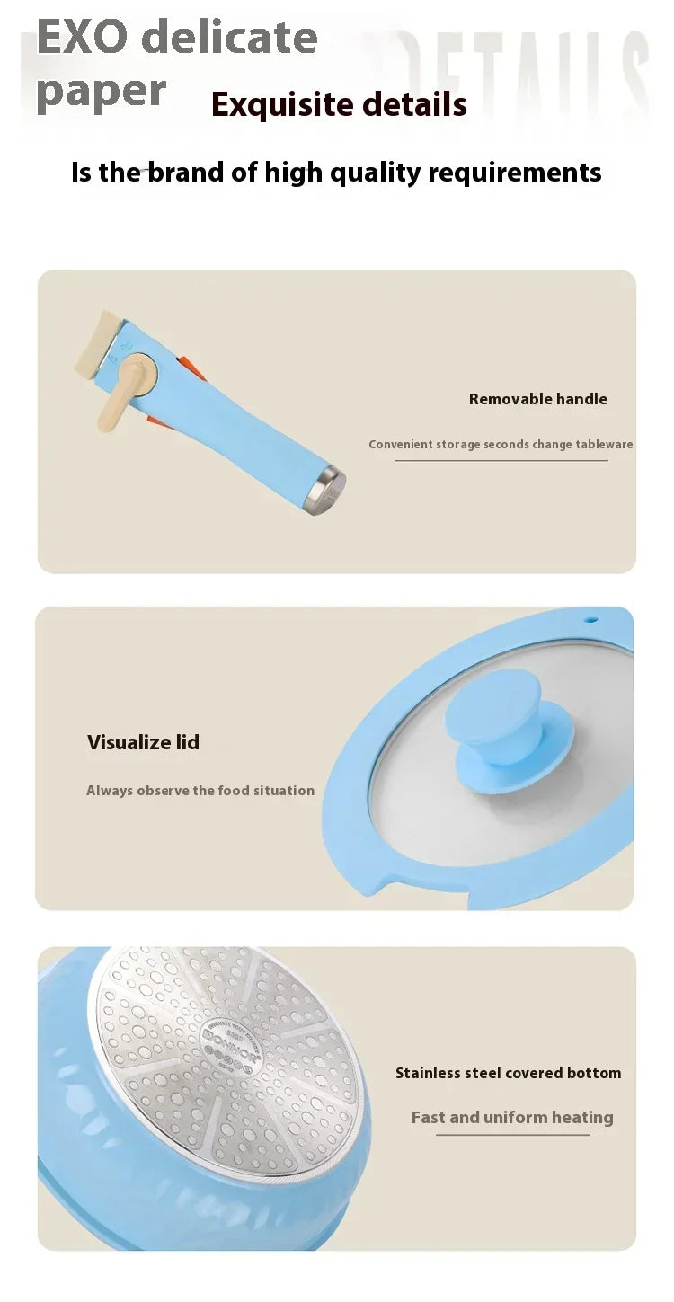 5-Piece Nonstick smooth Porcelain Coated Cookware Set WHIMSICAL HOME OF CREATIONS