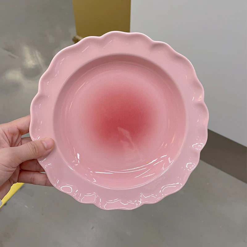 French Retro Glossy Enamel Floral Dinnerware – Timeless Summer Elegance