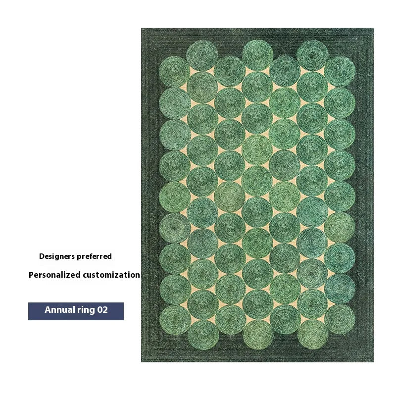 Vibrant Forest Green & Sand Dune Luxe Rug – Faux Cashmere, Soft Plush, Non-Slip & Machine Washable WHIMSICAL HOME OF CREATIONS