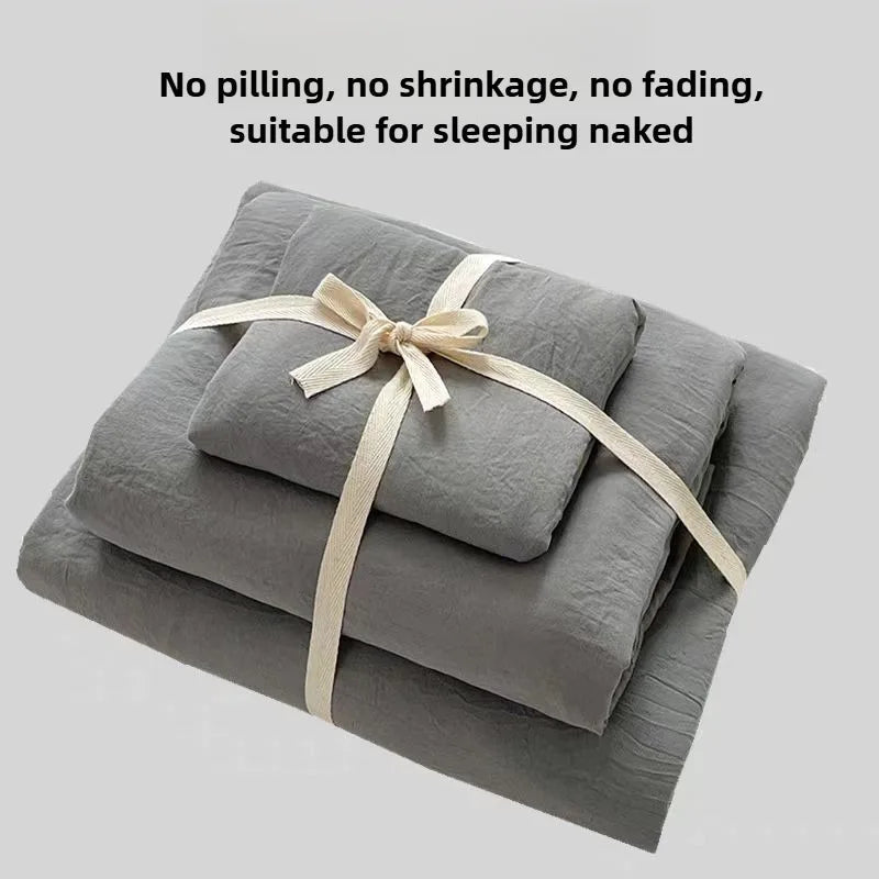 Luxury 100% Pure Linen-Cotton Twill Bed Sheet Set with Duvet Cover & Pillowcases – Soft, Durable, Breathable WHIMSICAL HOME OF CREATIONS