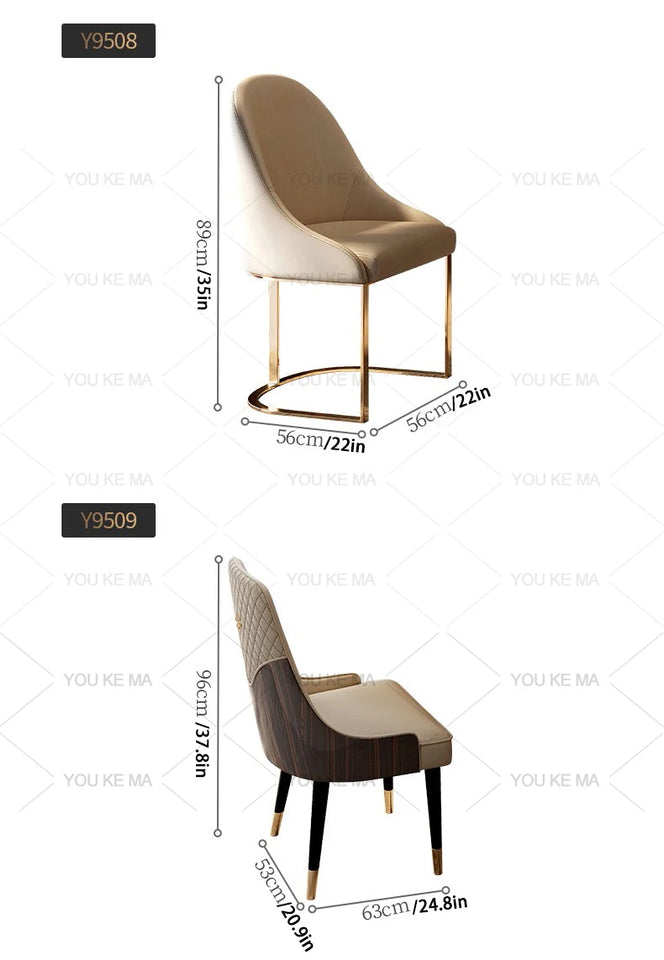 Luxury Round Marble Dining Table with Gold Frame 6-10 people