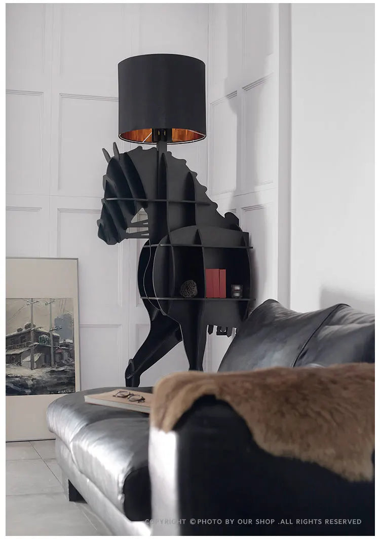 Luxury Horse Statue Wall Shelf – Artistic Wall-Mounted Display Storage