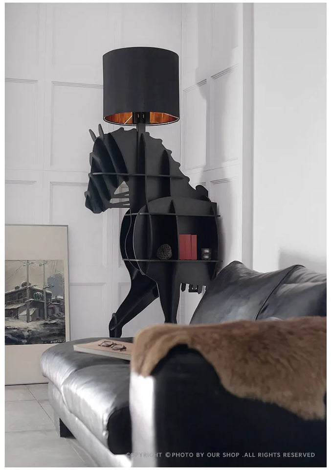 Luxury Horse Statue Wall-Mounted Display Shelf