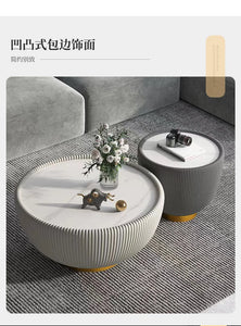 Modern Mid-Century Moroccan Marble-Top Coffee Table
