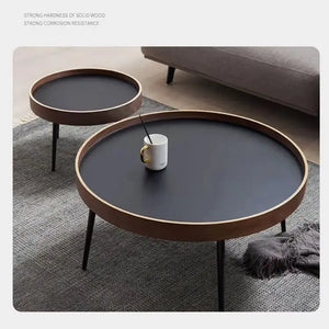 Wooden Modern Round Luxury Center Table Furniture with Mini End Table