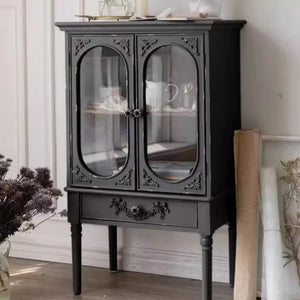 Vintage French Rustic Farmhouse Cabinet Hand Carved