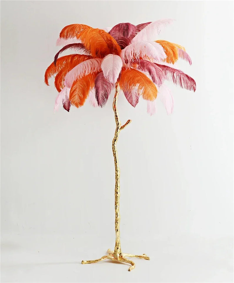 Modern Luxury Ostrich Feather Floor Lamp – Elegant Statement Piece