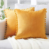 Velvet Cushioncover pillowslip with Ball Soft Decorative Cushion Home Decor for Sofa Set