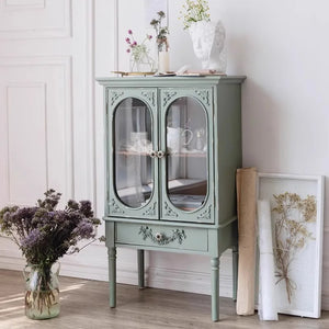 Vintage French Rustic Farmhouse Cabinet Hand Carved