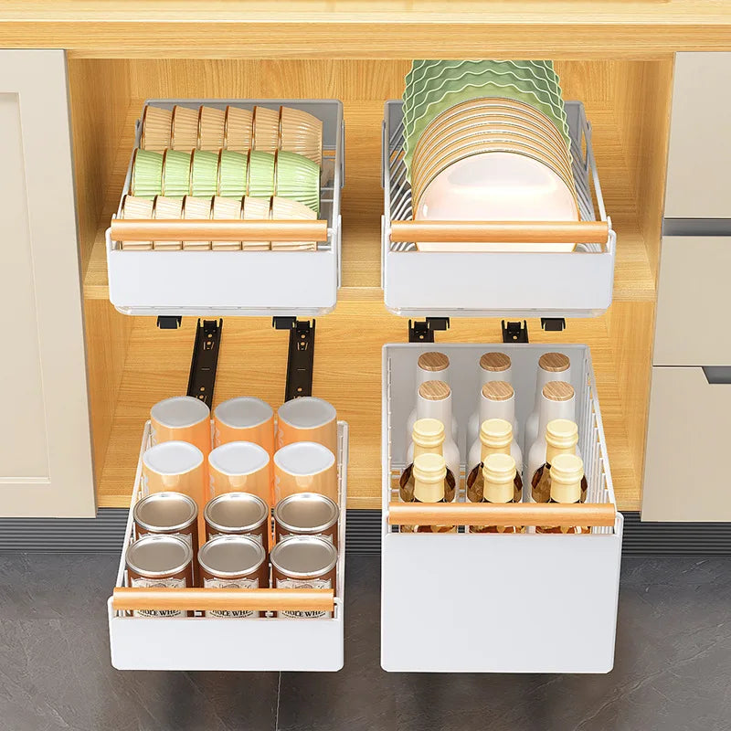 Multi-Functional Pull-Out Cabinet Drawer Organizer