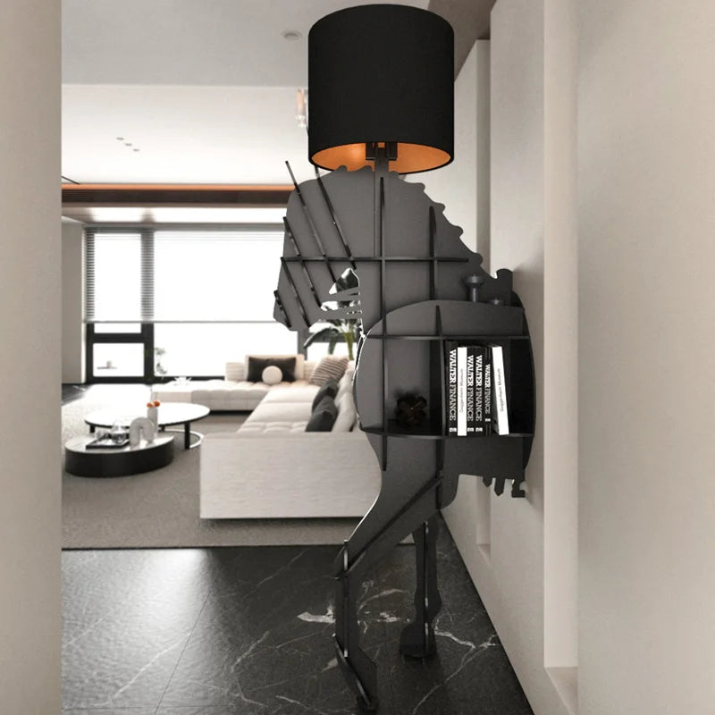 Luxury Horse Statue Wall-Mounted Display Shelf