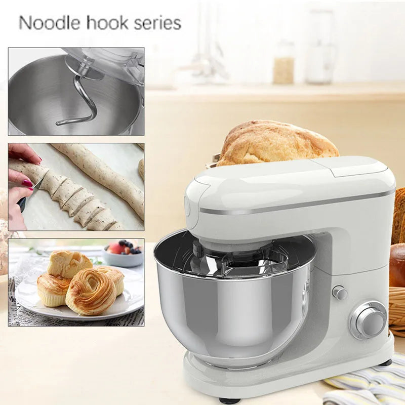 10L Chef Stainless Steel Electric Mixer – 1500W High Power with 6L Bowl & Splash-Proof Cover