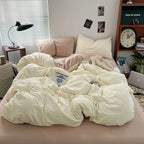 Luxury 100% Pure Linen-Cotton Twill Bed Sheet Set with Duvet Cover & Pillowcases – Soft, Durable, Breathable WHIMSICAL HOME OF CREATIONS