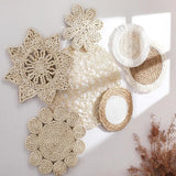 4/7pcs Natural Rattan Wall Hanging Decor – Farmhouse & Boho Timeless Style