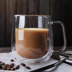 Premium Double Wall Glass Coffee Cups – Heat & Cold Resistant