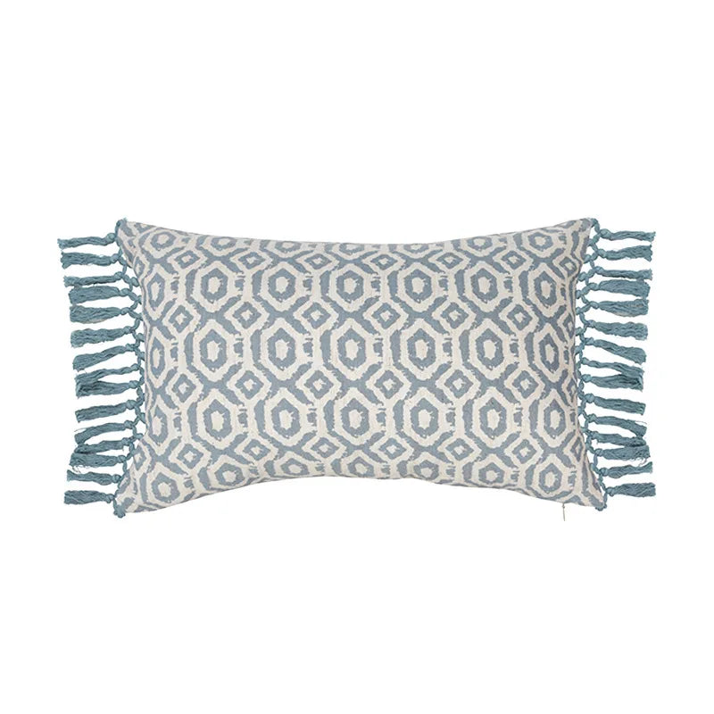Boho Vintage Linen Pillow Case – Light Blue 45X45cm and 30x50cm