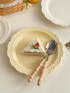 French Style Gentle Cream Ceramic Dessert Dishes