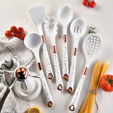 8-Piece Heat-Resistant Silicone Kitchenware Set with Storage Rack