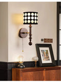 Luxury Mid-Century Art Deco Fabric Wall Sconce – Black & White Elegance