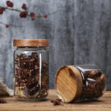 Modern Retro Glass Canister Set's with Airtight Wooden Lids