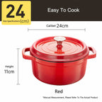 Enamel Cast Iron Stew Pot – Triple Water-Locking Design WHIMSICAL HOME OF CREATIONS