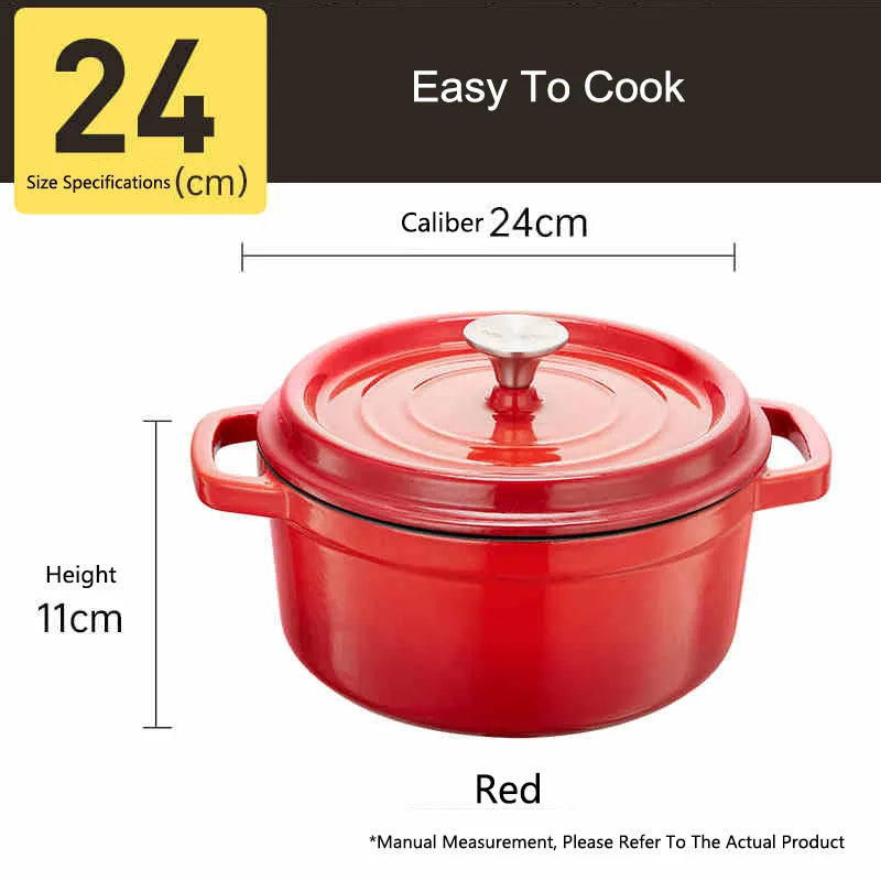 Enamel Cast Iron Stew Pot – Triple Water-Locking Design
