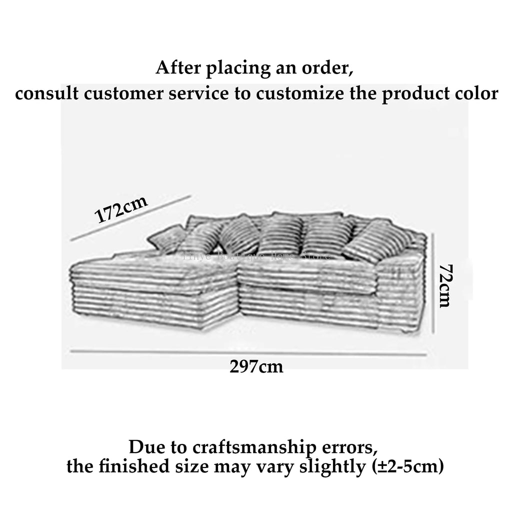 Nordic Cloud Sofa - Plush Velvet Sectional 300cm WHIMSICAL HOME OF CREATIONS