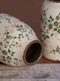 Ice Crackle Ceramic Vases – Vintage-Inspired with Green Accents