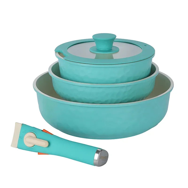 5-Piece Nonstick smooth Porcelain Coated Cookware Set