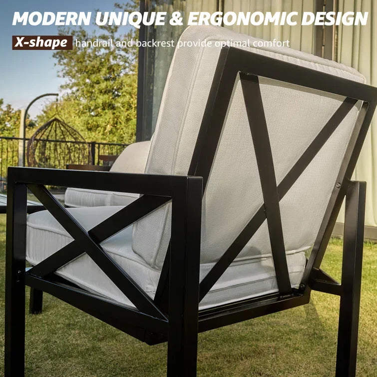 Luxury Hamptons Style Outdoor Crossback 4-Piece Patio Set – Timeless Elegance with Premium Comfort & Durability