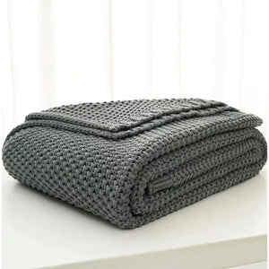 Scandinavian Knit Weave Throw – Modern Classic Comfort