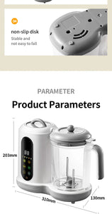Multi-Functional Baby Food Maker – Steamer, Puree Blender & Milk Warmer with Temperature Display