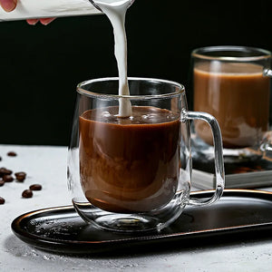 Premium Double Wall Glass Coffee Cups – Heat & Cold Resistant
