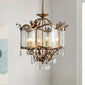 American Retro Style Dining Room Chandelier French Candle Crystal Pendant Lights For Bedroom Living LED Lighting Lamp Home Decor