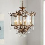 American Retro Style Dining Room Chandelier French Candle Crystal Pendant Lights For Bedroom Living LED Lighting Lamp Home Decor