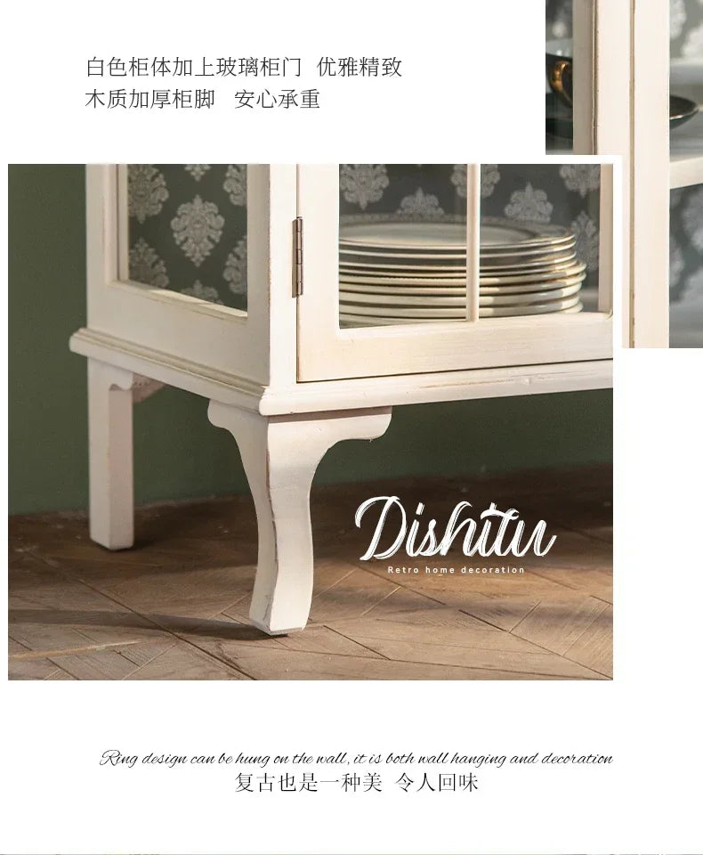 French Distressed Glass Cabinet – A Fusion of Charm & Sophistication