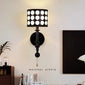 Luxury Mid-Century Art Deco Fabric Wall Sconce – Black & White Elegance