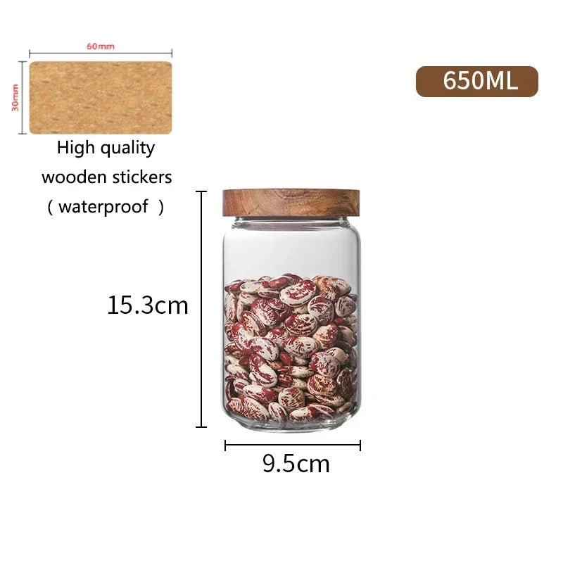 Modern Retro Glass Canister Set's with Airtight Wooden Lids