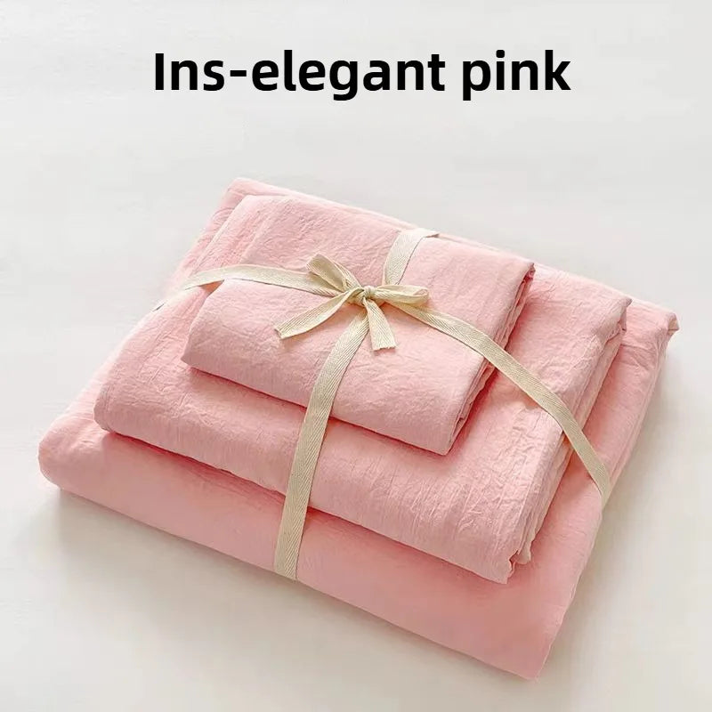 Luxury 100% Pure Linen-Cotton Twill Bed Sheet Set with Duvet Cover & Pillowcases – Soft, Durable, Breathable WHIMSICAL HOME OF CREATIONS