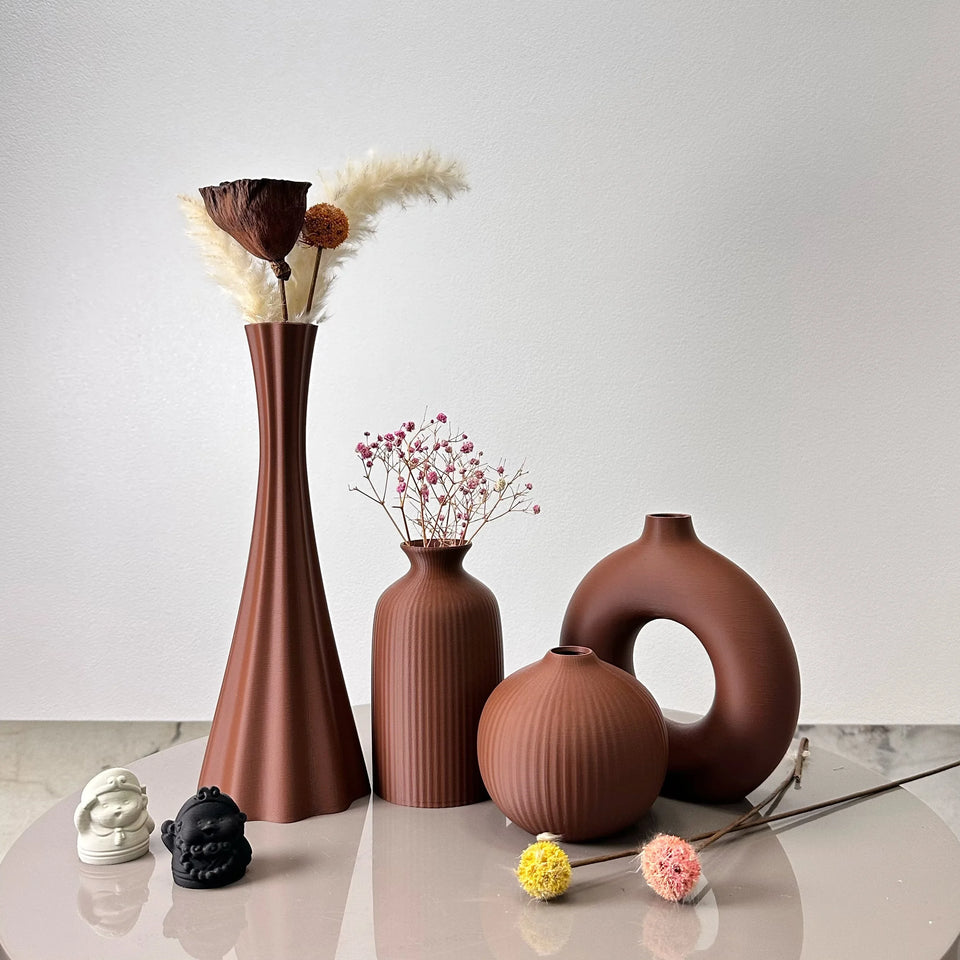Bohemian Arts 4-Piece Vase Set – Colorful & Creative Home Accent