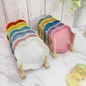 High-Gloss, high-quality Ceramic Blossom Dish – 14 cm in assorted vibrant colours