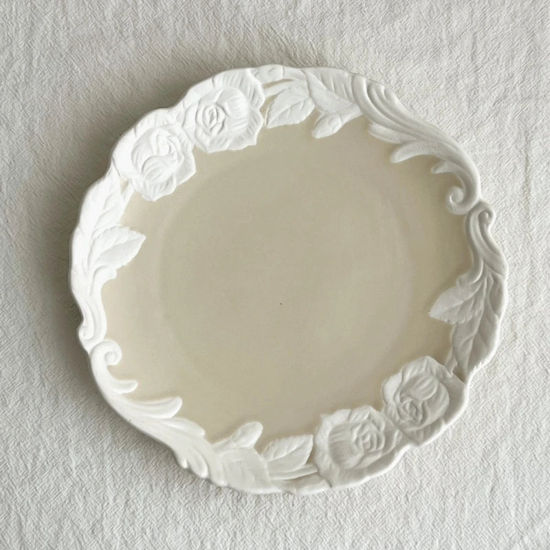 Vintage-Inspired Rose Tea & Coffee Cup Set with Saucer and Cake plate