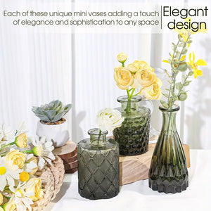 12-Piece Clear Crystal Vase Set – Retro Elegance for Any Occasion