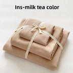 Luxury 100% Pure Linen-Cotton Twill Bed Sheet Set with Duvet Cover & Pillowcases – Soft, Durable, Breathable WHIMSICAL HOME OF CREATIONS