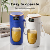 Electric Rechargeable Portable Juicer – 10 Blades with LED Display (Blue & White)