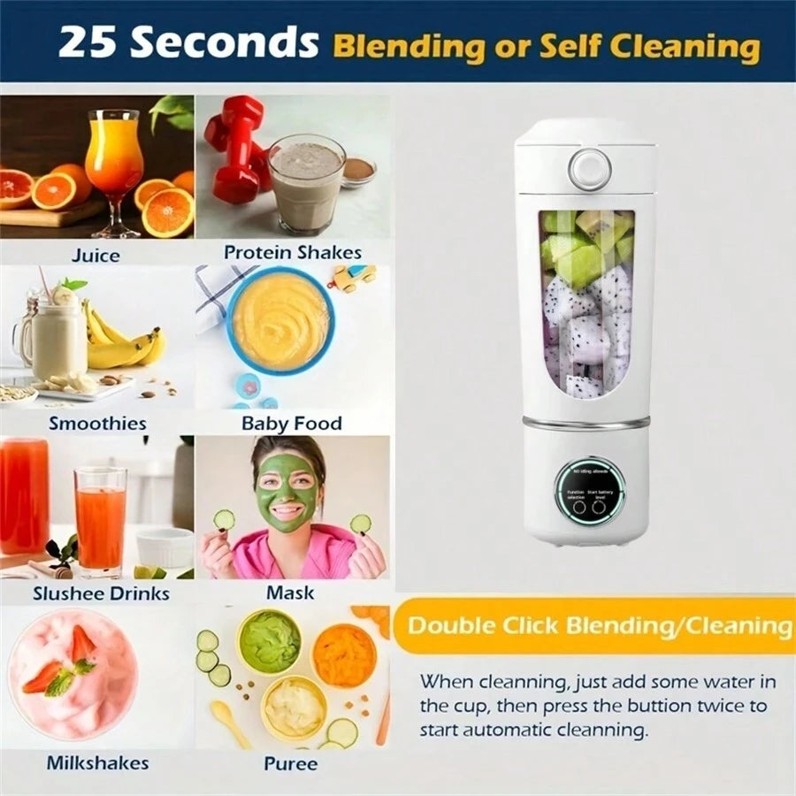 New Portable wireless Juice Maker Blender for Shakes Smoothies 700ML Multiple Colors 12-Blades Fast Mixing 2 In 1 Blender Bottle Juicer